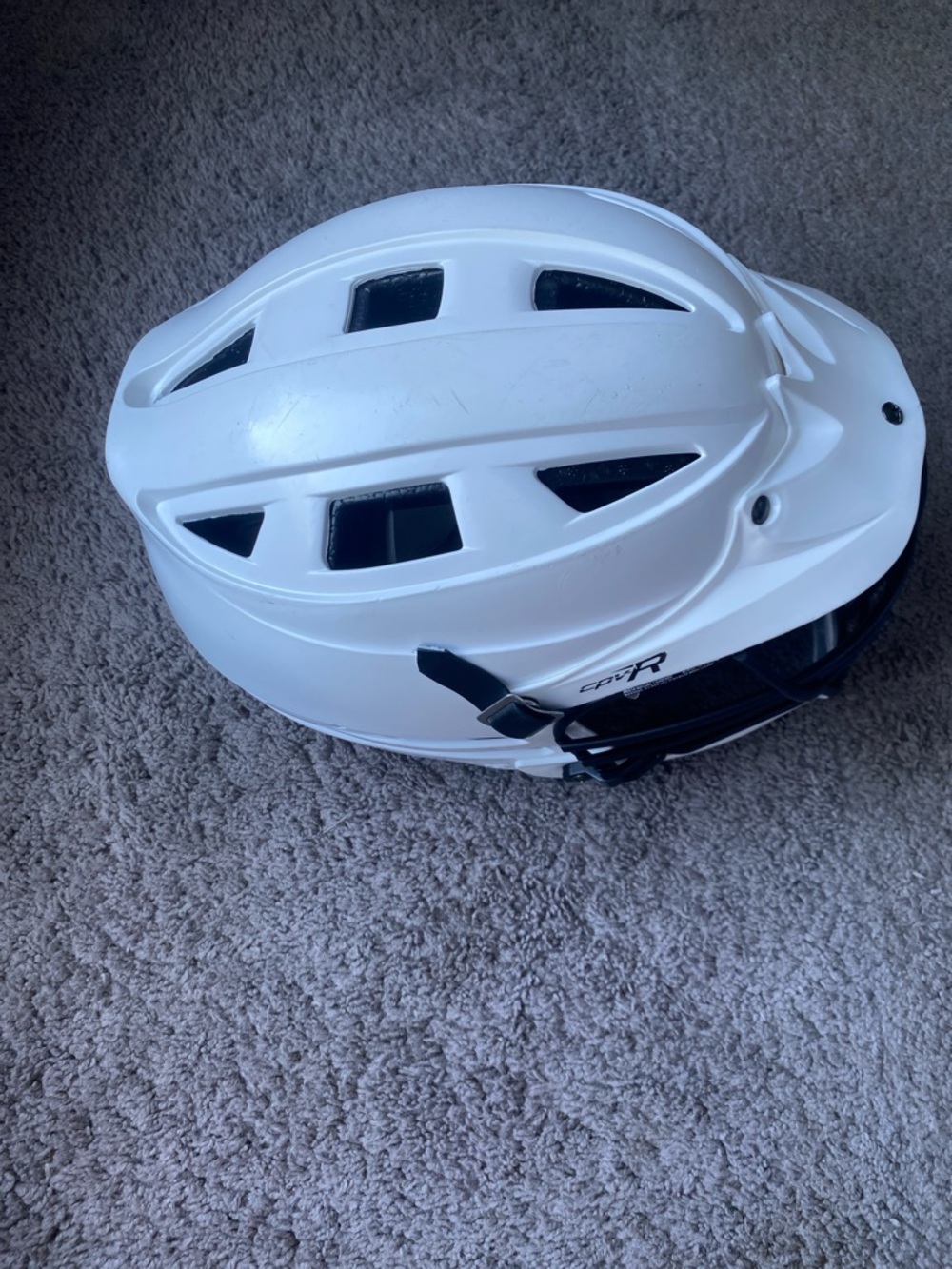 Cascade CPV-R Lacrosse Helmet in White with black mask - Picture 6 of 13